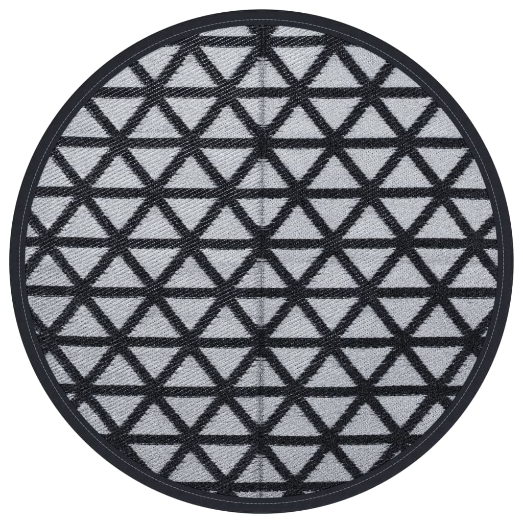 VidaXL Outdoor-Teppich Arakil ø 200 cm Polypropylen Schwarz