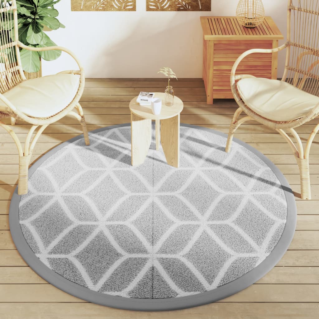 VidaXL Outdoor-Teppich Arakil ø160 cm Polypropylen Grau