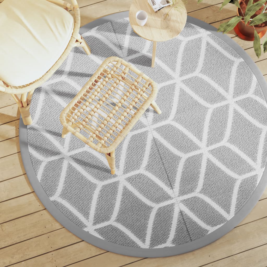 VidaXL Outdoor-Teppich Arakil ø160 cm Polypropylen Grau