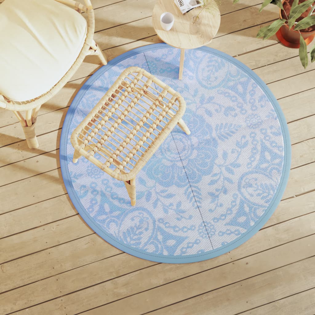 VidaXL Outdoor-Teppich Arakil ø120 cm Polypropylen Babyblau