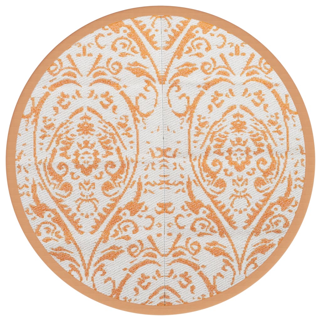 VidaXL Outdoor-Teppich Arakil ø200 cm Polypropylen orange und weiß