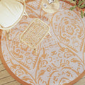 VidaXL Outdoor-Teppich Arakil ø200 cm Polypropylen orange und weiß