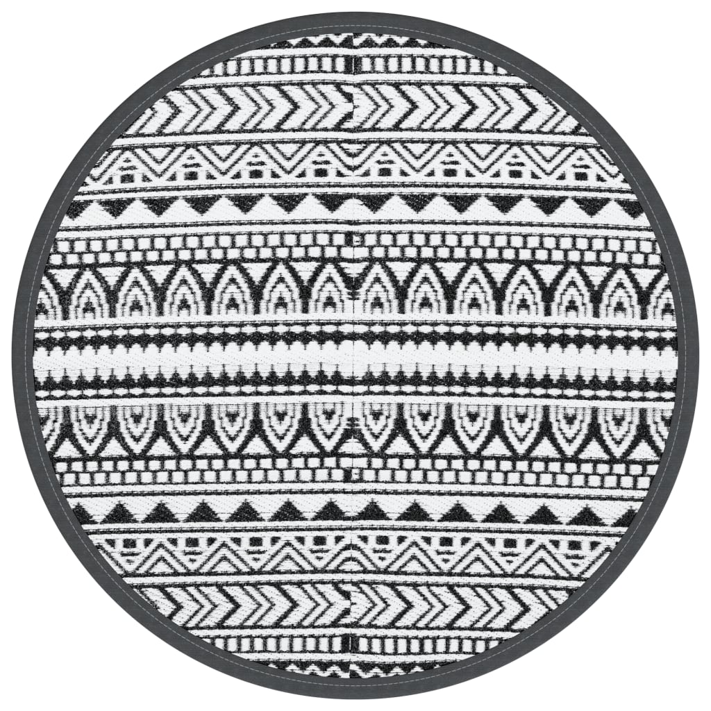 VidaXL Outdoor-Teppich Arakil ø160 cm Polypropylen schwarz