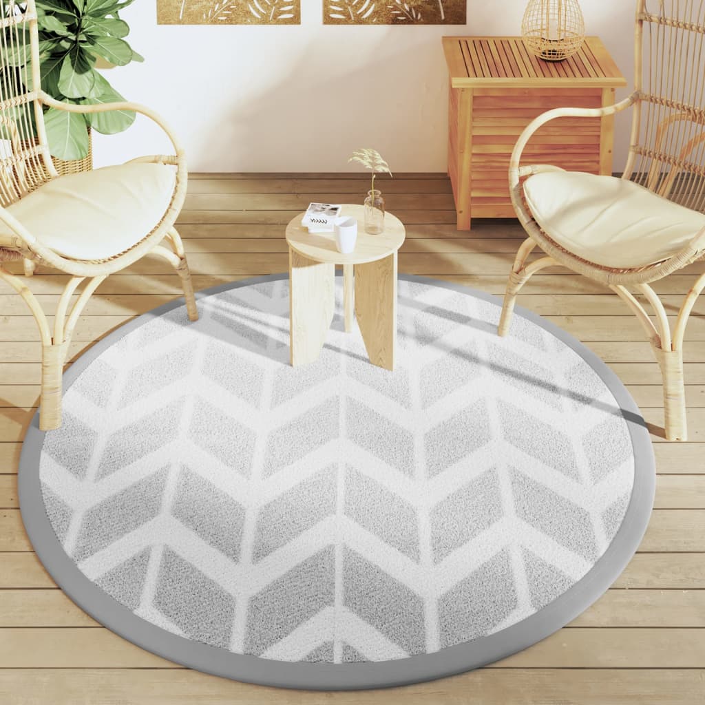 VidaXL Outdoor-Teppich Arakil ø160 cm Polypropylen Grau