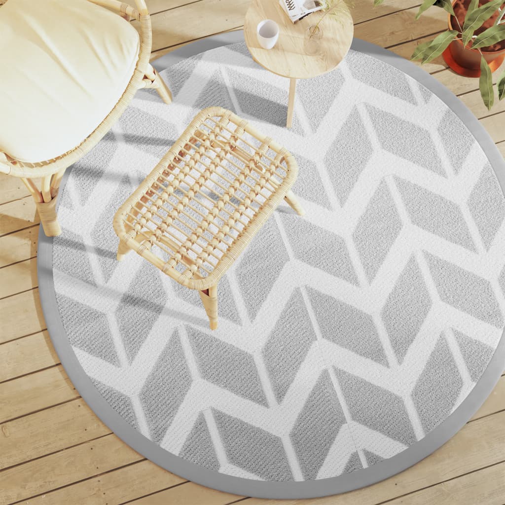 VidaXL Outdoor-Teppich Arakil ø160 cm Polypropylen Grau