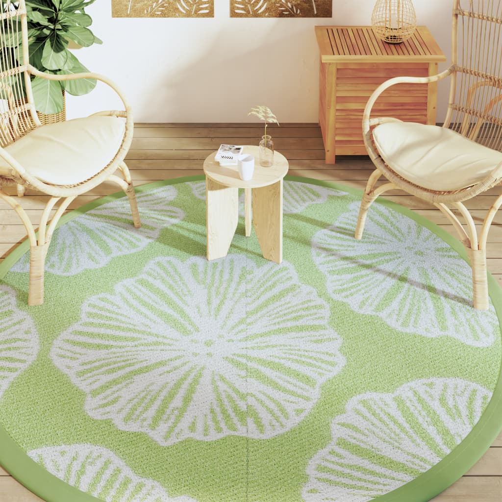 VidaXL Outdoor-Teppich Arakil ø 200 cm Polypropylen grün