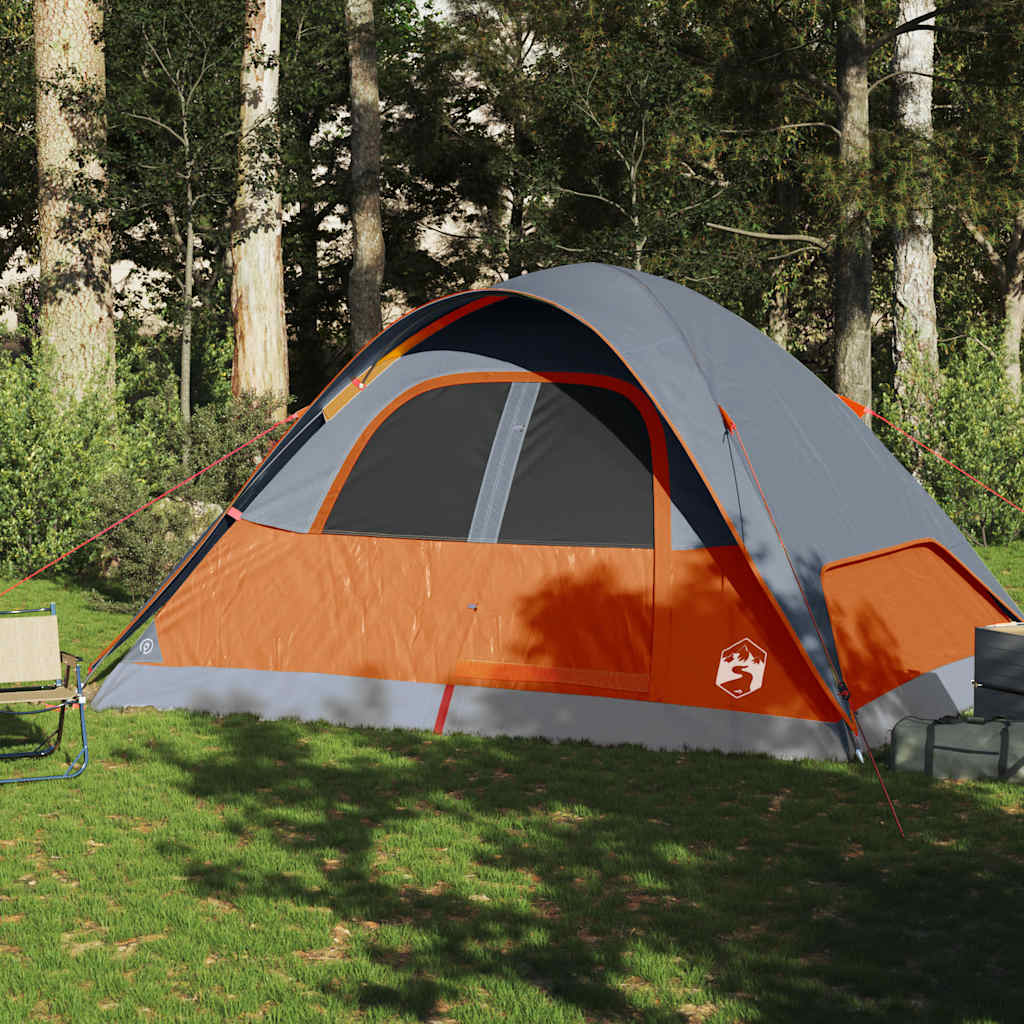 Vidaxl Dome Zelt 6-Personen-Waschmaschinen in Grau und Orange