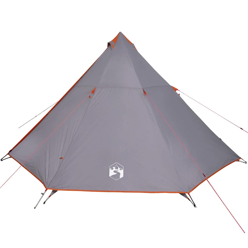 VidaXL 8-Personen-Familien-Tipi-Zelt, wasserdicht, grau und orange