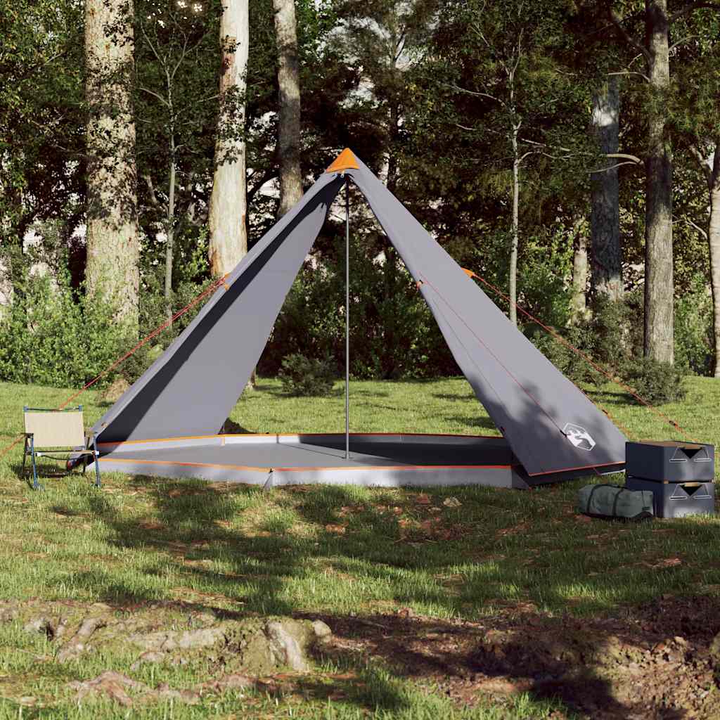 VidaXL 8-Personen-Familien-Tipi-Zelt, wasserdicht, grau und orange