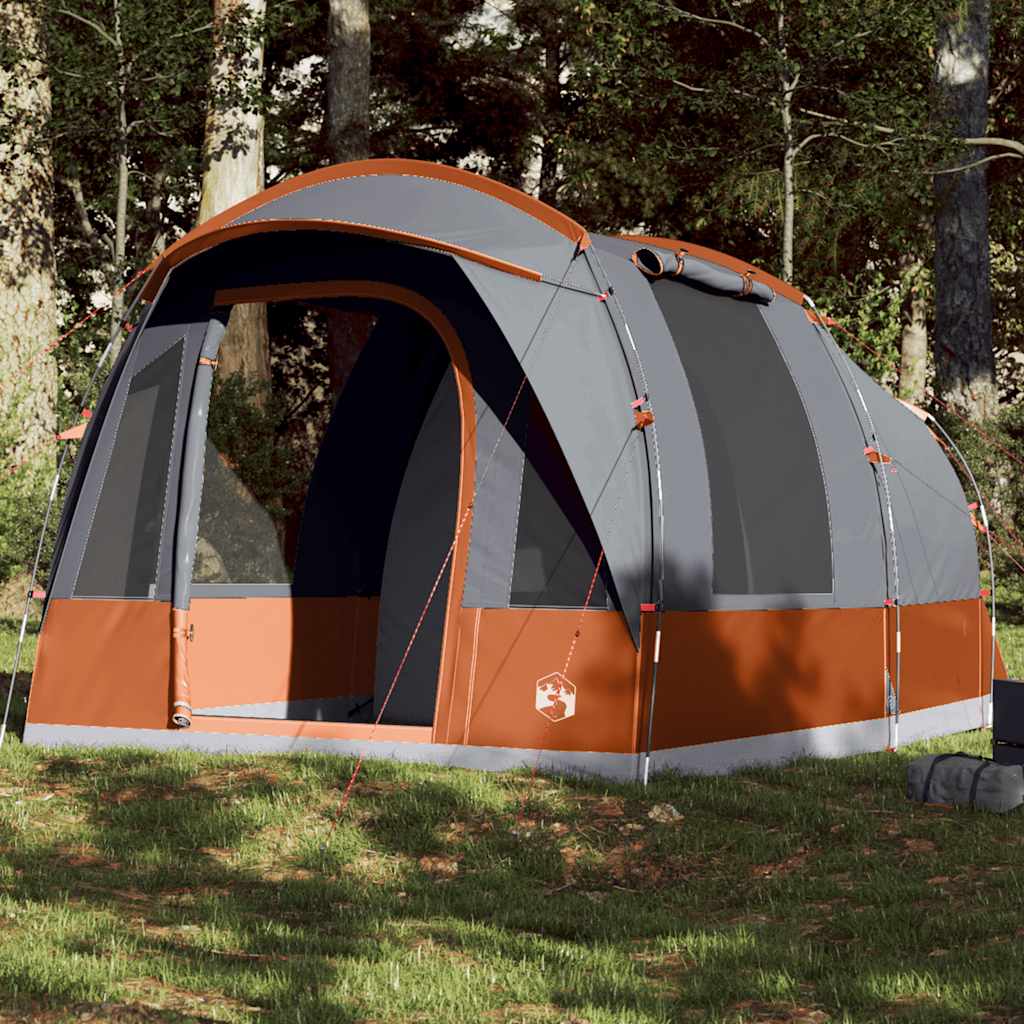 Vidaxl tunneltent 3-persoons waterdicht grijs en oranje