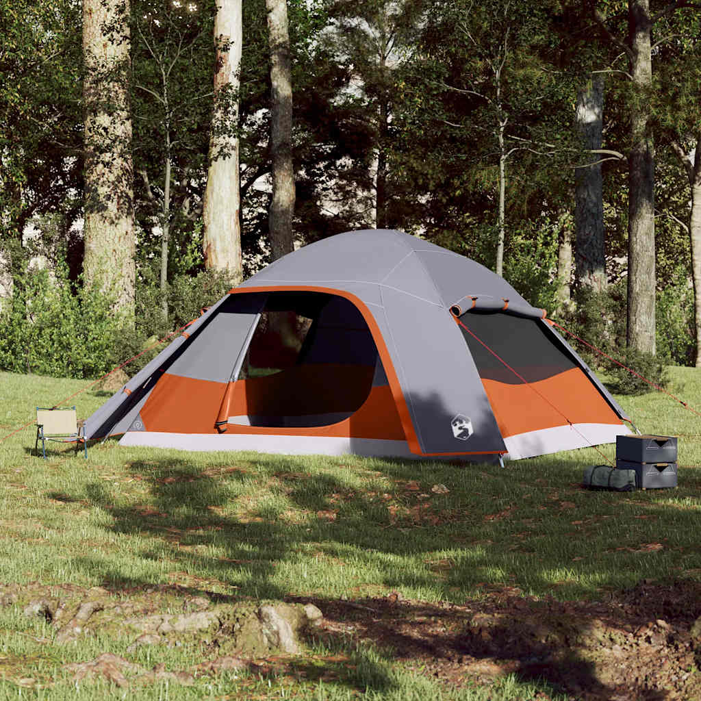 Vidaxl Dome Zelt 6-Personen-Waschmaschinen in Grau und Orange