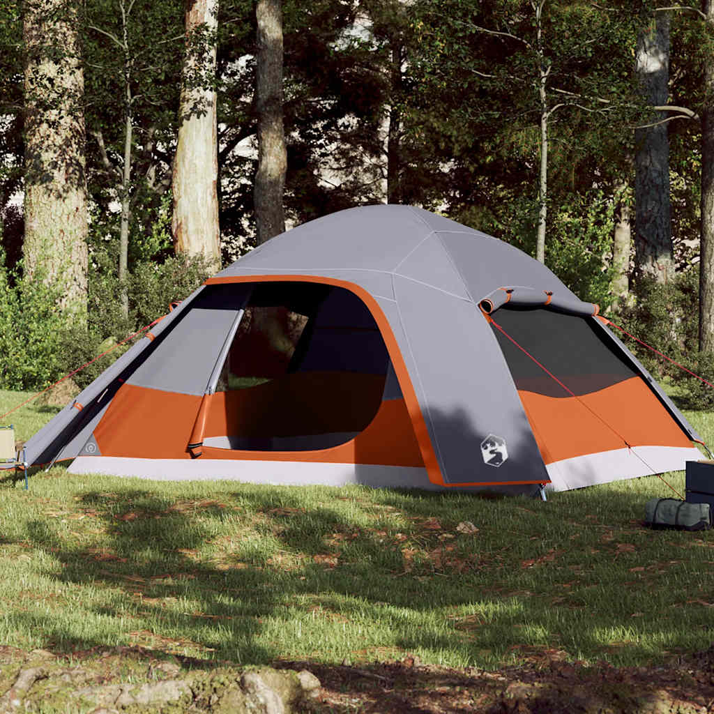 Vidaxl Dome Zelt 6-Personen-Waschmaschinen in Grau und Orange