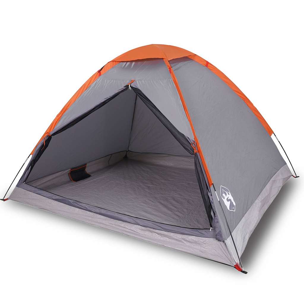 VidaXL Kuppelzelt für 2 Personen, wasserdicht, grau und orange