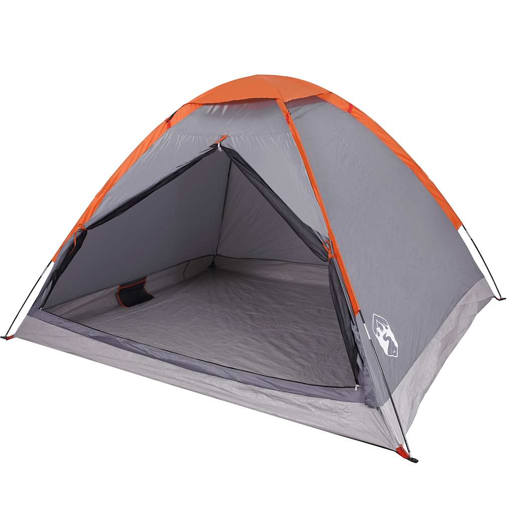 VidaXL Kuppelzelt für 2 Personen, wasserdicht, grau und orange