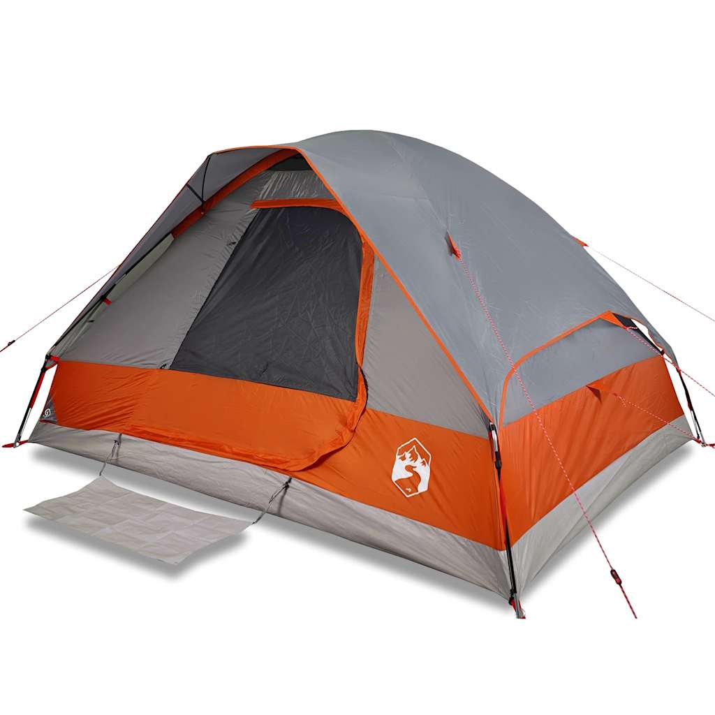 VidaXL Kuppelzelt für 2 Personen, wasserdicht, grau und orange