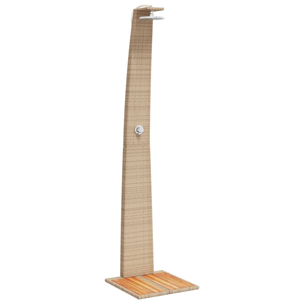 VidaXL Outdoor - Dusche 55x60x224 cm Polyrattan und Akazienholz Beige