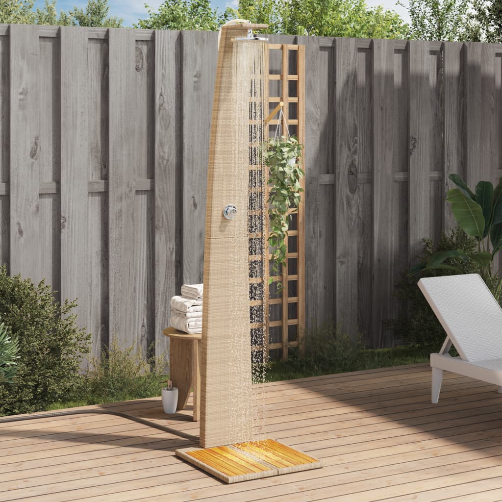 VidaXL Outdoor - Dusche 55x60x224 cm Polyrattan und Akazienholz Beige