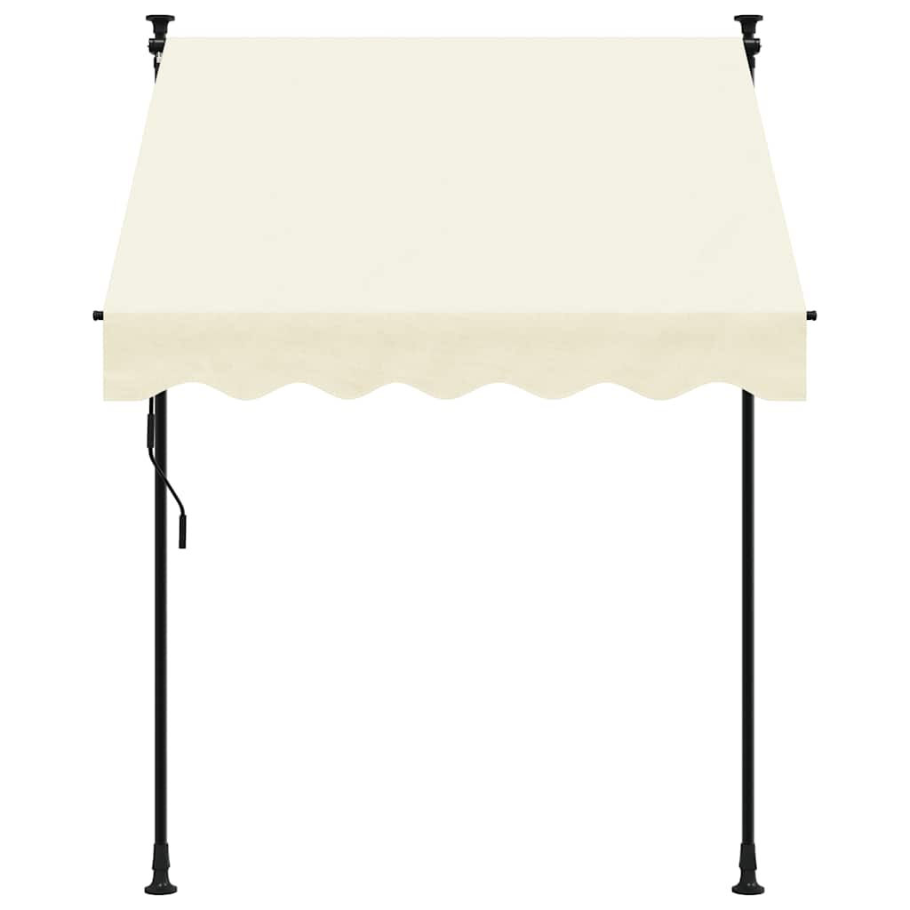 Vidaxl luifel uittrekbaar 150x150 cm stof en staal crèmekleurig