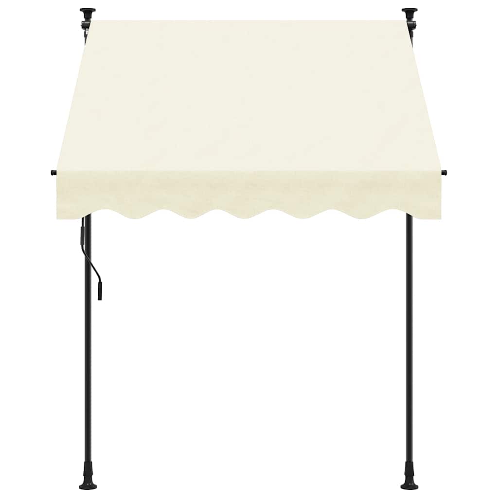 Vidaxl luifel uittrekbaar 200x115 cm stof en staal crèmekleurig