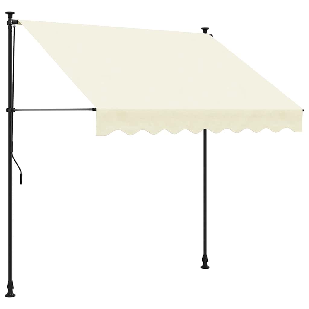 VIDAXL Markise Ausleitbar 250x150 cm Stoff und Stahlcreme