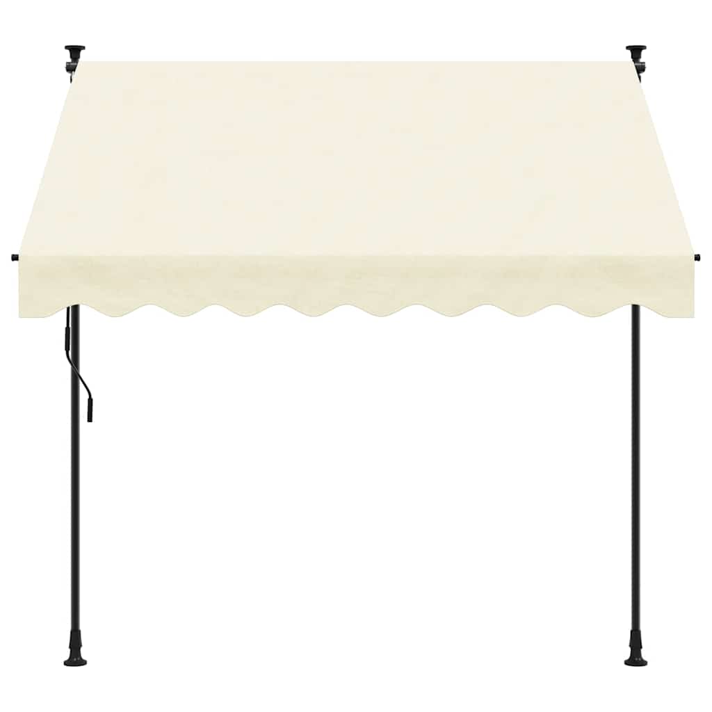 Vidaxl luifel uittrekbaar 250x150 cm stof en staal crèmekleurig