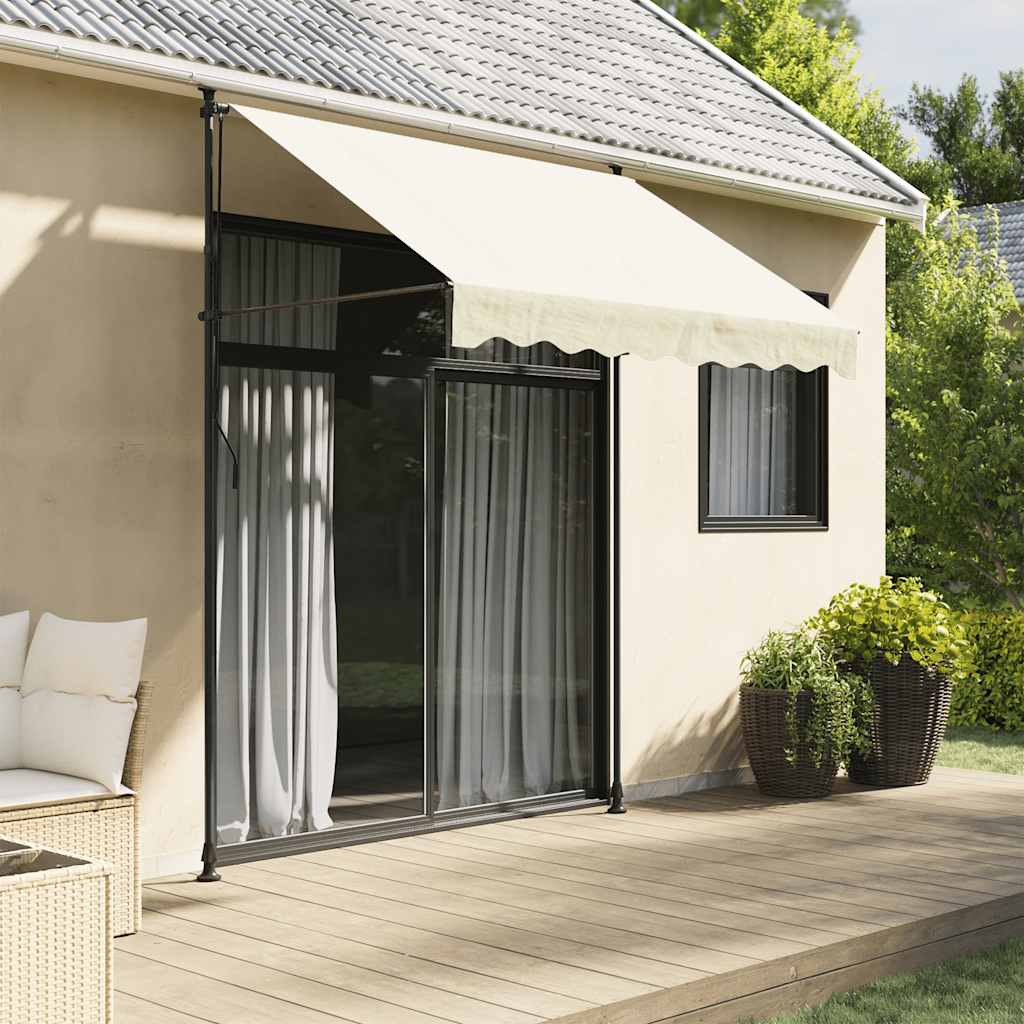 VIDAXL Markise Ausleitbar 250x150 cm Stoff und Stahlcreme