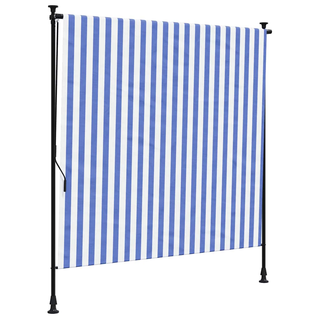 VidaXL Rollo für den Außenbereich, 200 x 270 cm, Stoff, Stahlblau und Weiß