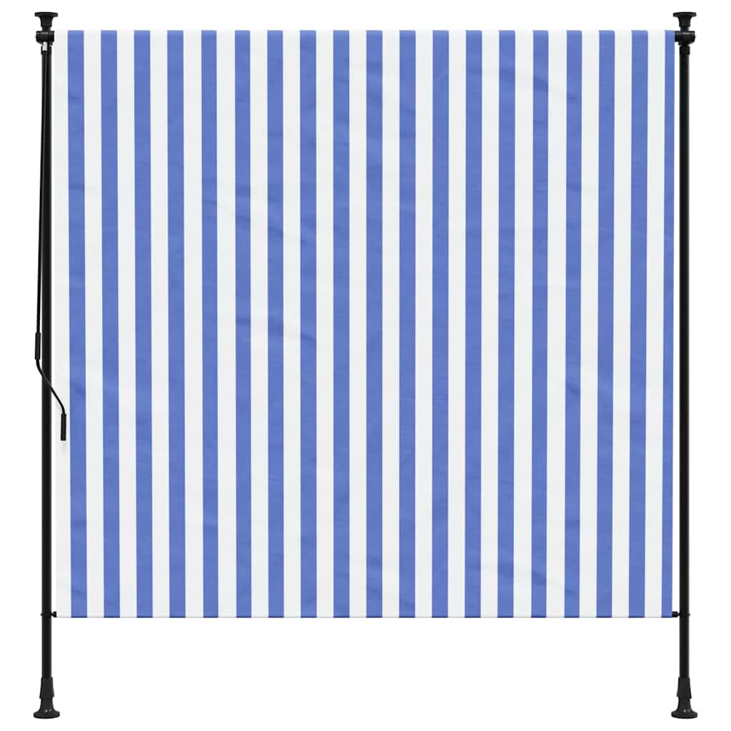 VidaXL Rollo für den Außenbereich, 200 x 270 cm, Stoff, Stahlblau und Weiß