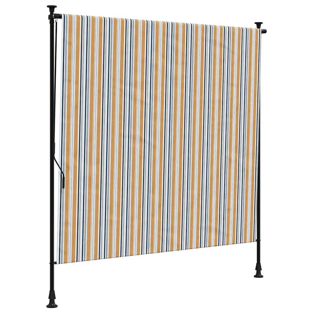 Vidaxl rolgordijn voor buiten 200x270 cm stof en staal geel en wit