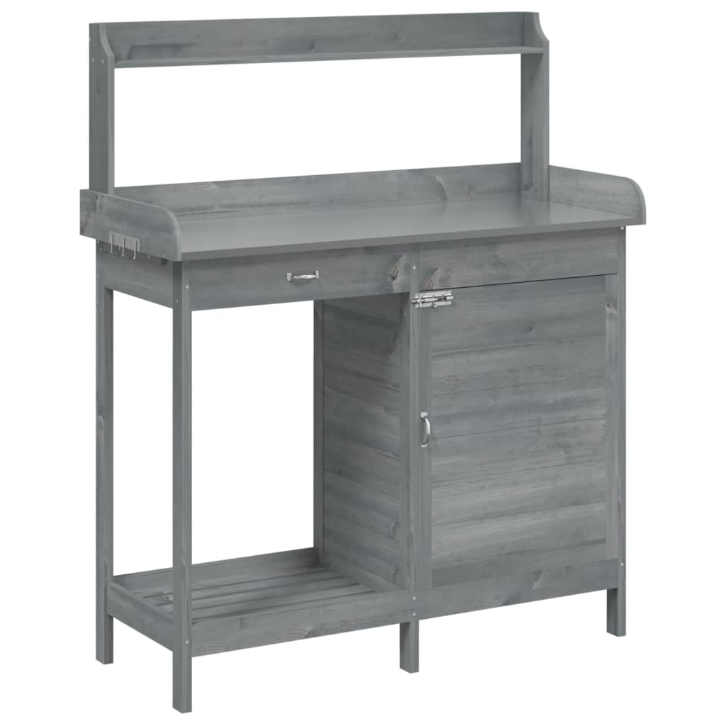Vidaxl Tischplatte mit Schräge 110,5 x 45 x 124,5 cm Festes Poring Grau