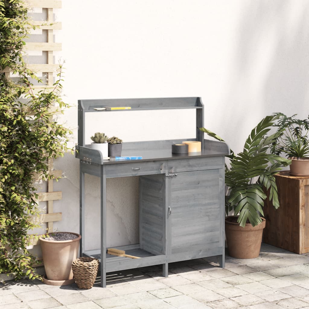 Vidaxl Tischplatte mit Schräge 110,5 x 45 x 124,5 cm Festes Poring Grau