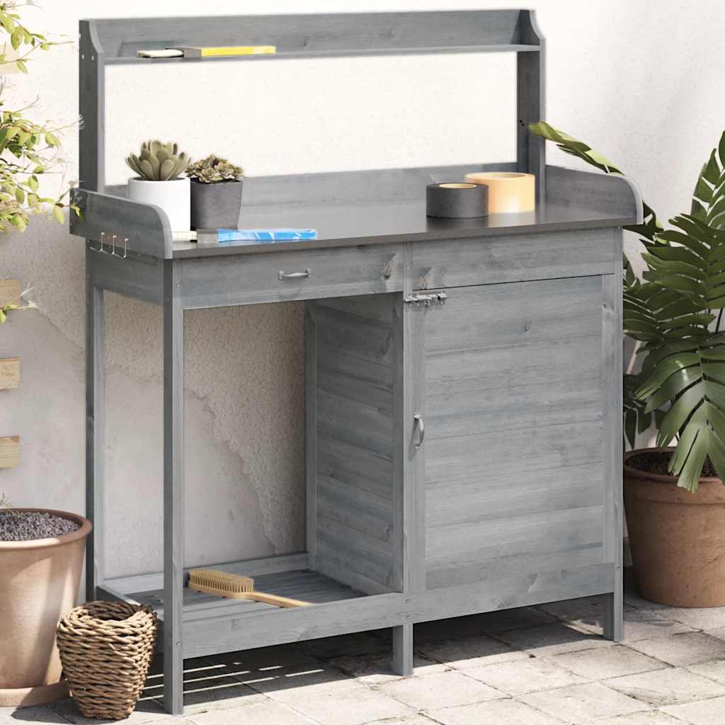 Vidaxl Tischplatte mit Schräge 110,5 x 45 x 124,5 cm Festes Poring Grau