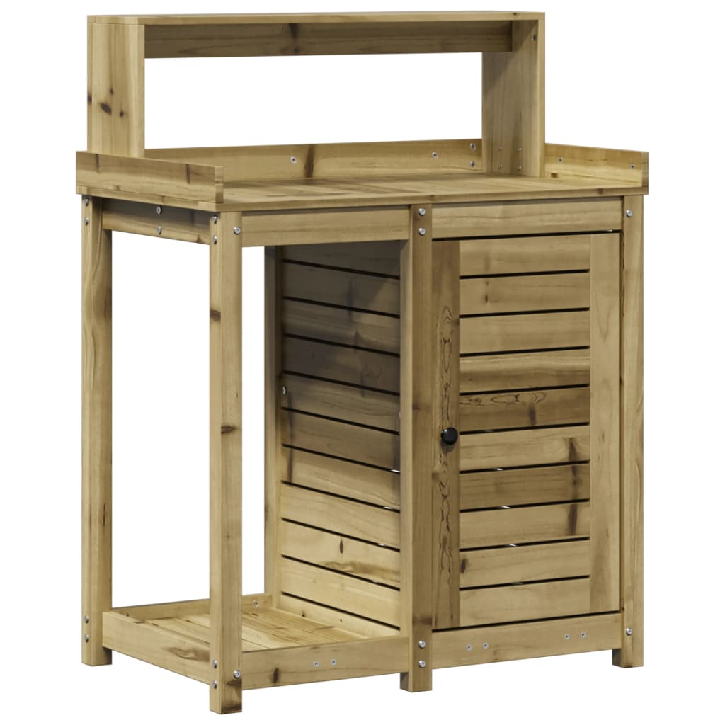 Vidaxl Botto-Tisch mit Regalen 82,5 x 50 x 109,5 cm imprägniertes Holz