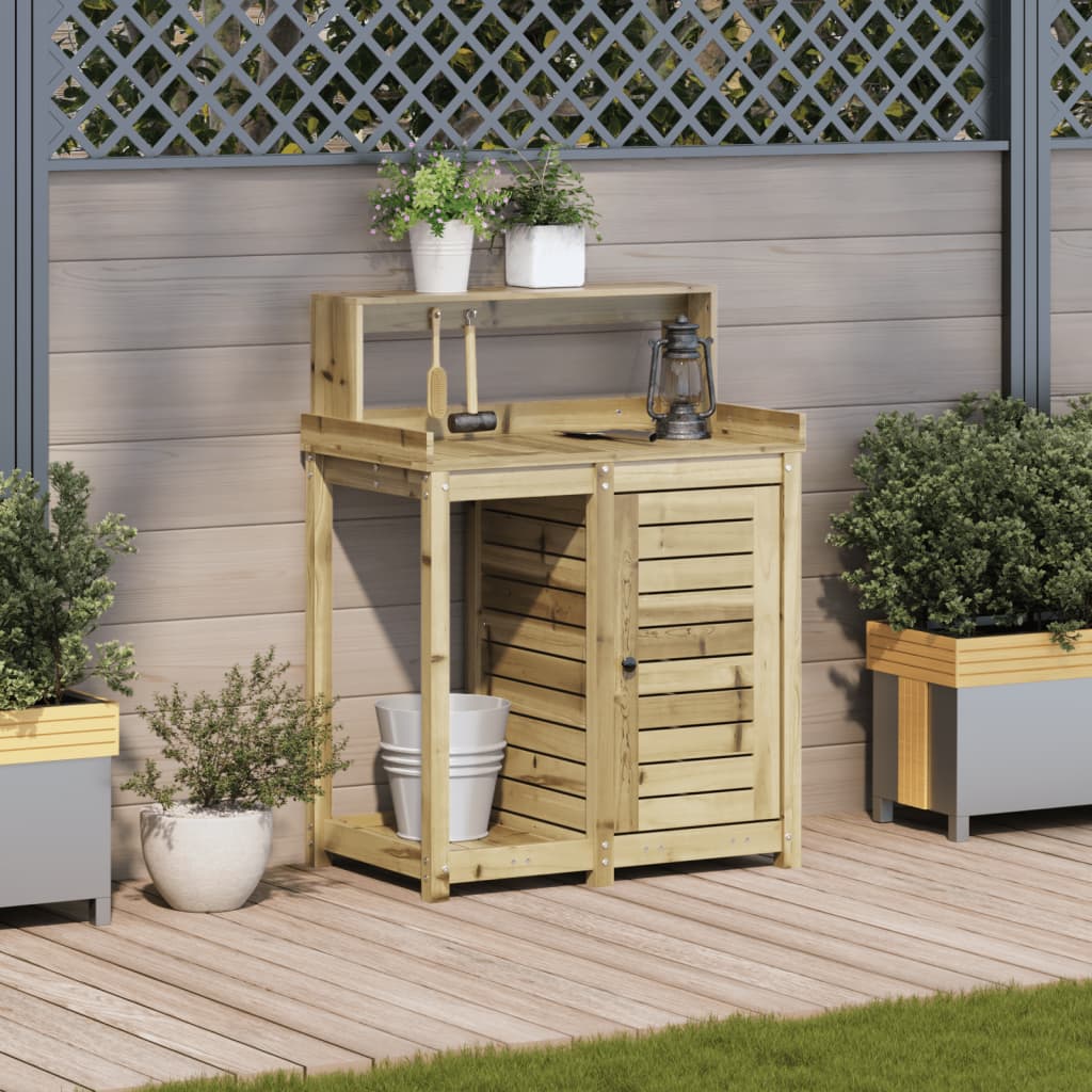 Vidaxl Botto-Tisch mit Regalen 82,5 x 50 x 109,5 cm imprägniertes Holz