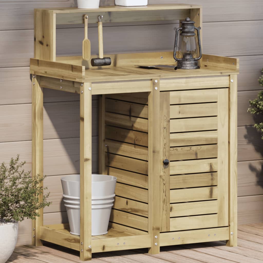 Vidaxl Botto-Tisch mit Regalen 82,5 x 50 x 109,5 cm imprägniertes Holz