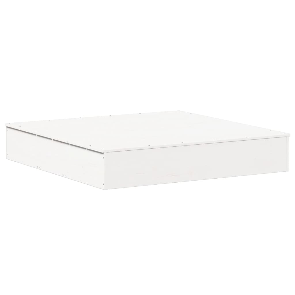 VidaXL Sandkasten mit Deckel 111x111x19,5 cm Festkiefer weiß weiß