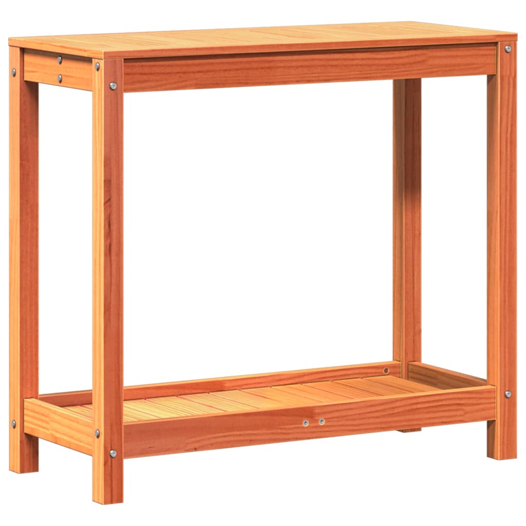 VidaXL Botton Tisch mit Regal 82,5x35x75 cm Festkiefer Wäschebraun
