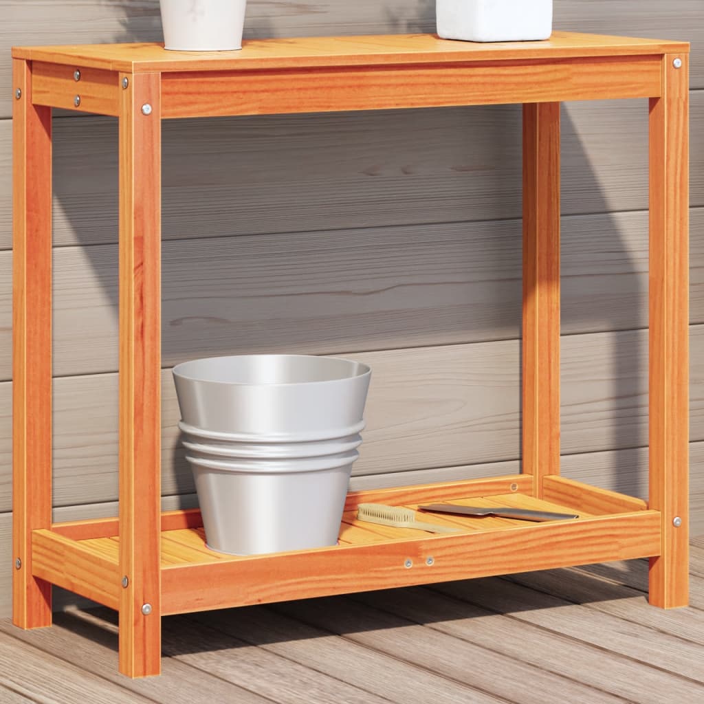 VidaXL Botton Tisch mit Regal 82,5x35x75 cm Festkiefer Wäschebraun