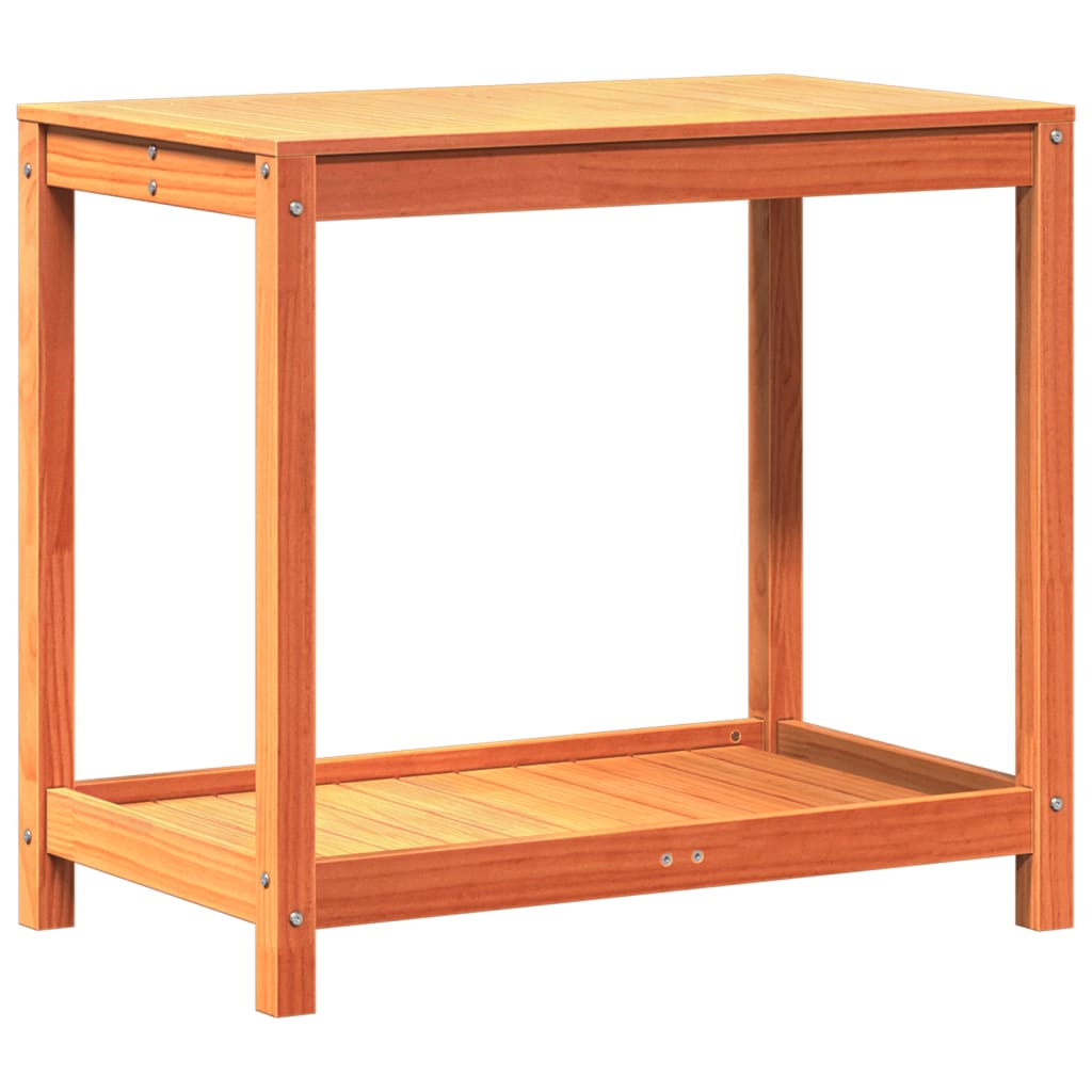 Vidaxl Botto Tisch mit Regal 82,5 x 50 x 75 cm Festkiefer Wäschebraun