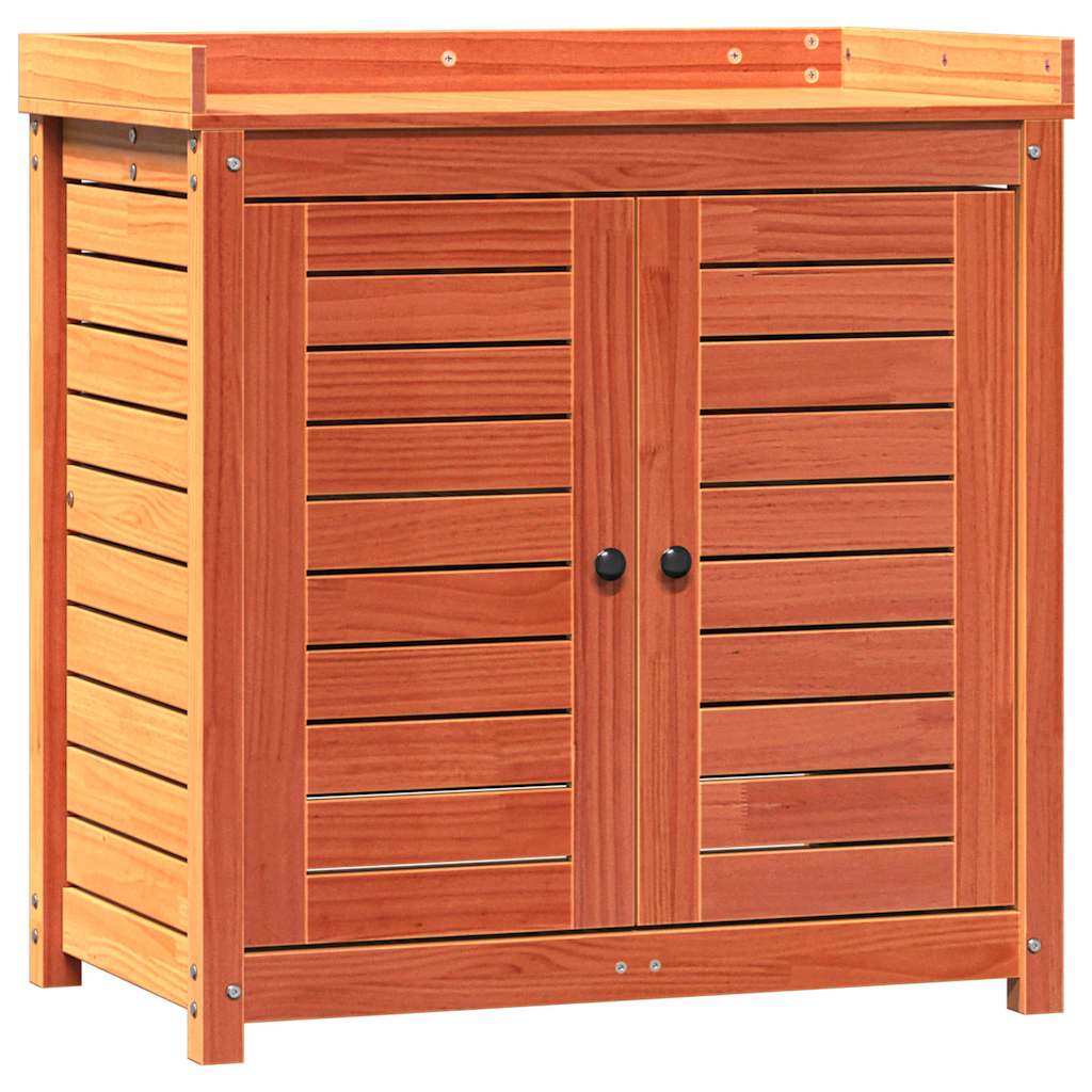 VidaXL Botto Tisch mit Regalen 82,5x50x86,5 cm Kiefernholzbraun