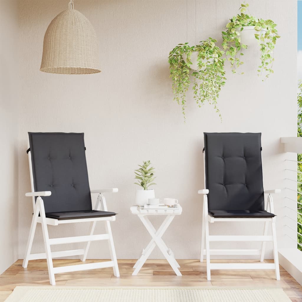 Vidaxl stoelkussens 2 st hoge rug 120x50x4 cm stof gemêleerd antraciet