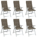 VIDAXL -Stuhlkissen 6 ST High Rücken 120x50x4 cm Stoff Gemischt Taupe