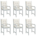 VidaXL Stuhlkissen, 6 Stück, niedrige Rückenlehne, 100 x 50 x 4 cm, Stoff, meliertes Creme