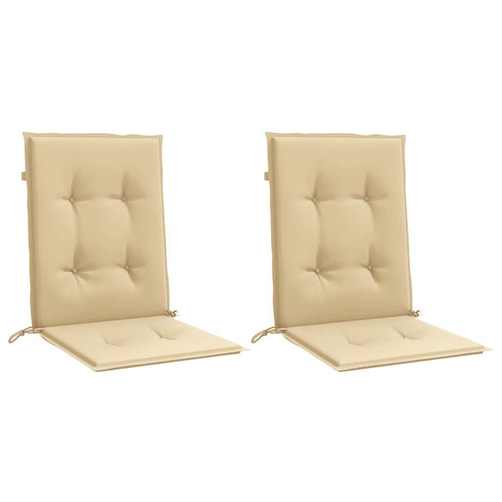 VidaXL Stuhlkissen, 2 Stück, niedrige Rückenlehne, 100 x 50 x 4 cm, Stoff, meliertes Beige