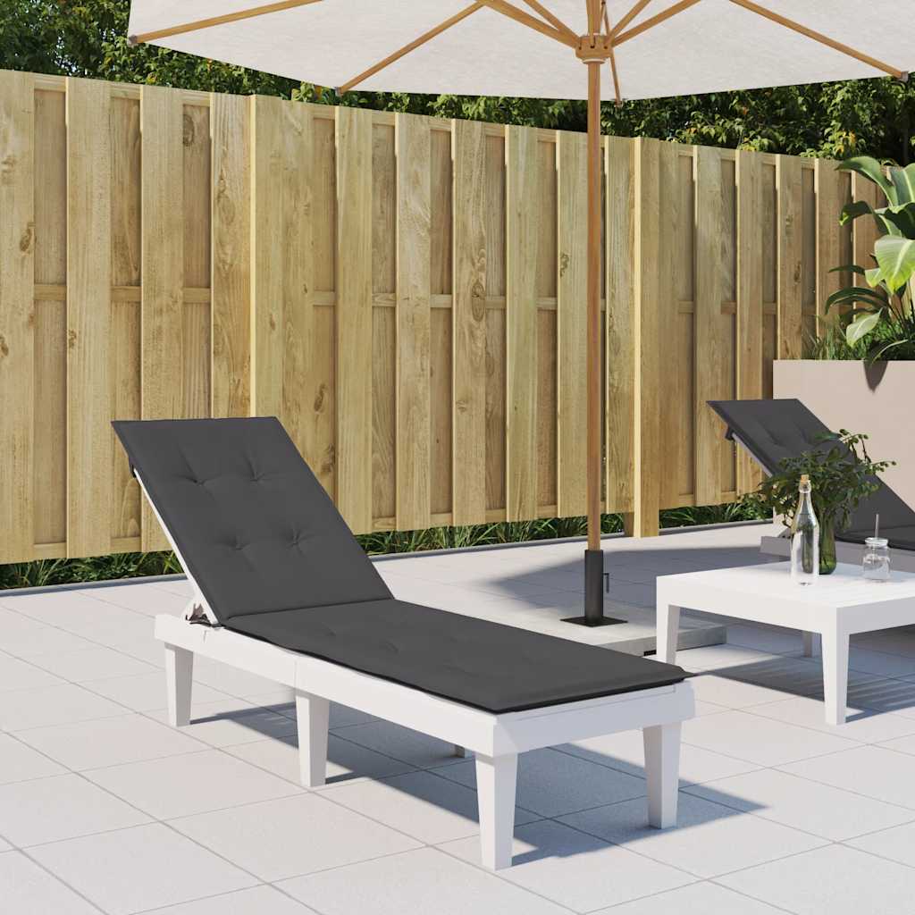 VidaXL Terrassenstuhlkissen (75+105)x50x3 cm Stoff, meliertes Anthrazit
