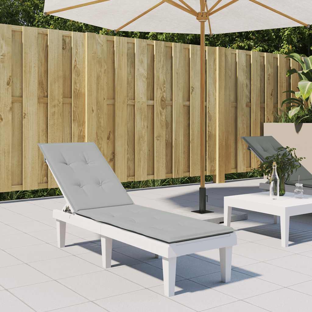VidaXL Terrassenstuhlkissen (75+105)x50x3 cm Stoff, meliert, Hellgrau