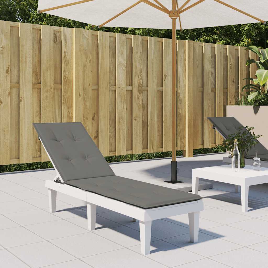 Vidaxl terrasstoelkussen (75+105) x 50 x 4 cm stof gemêleerd donkergrijs