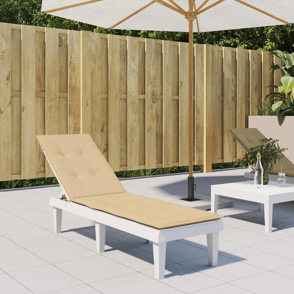VidaXL Terrassenstuhlkissen (75+105) x 50 x 4 cm, Stoff, meliertes Beige