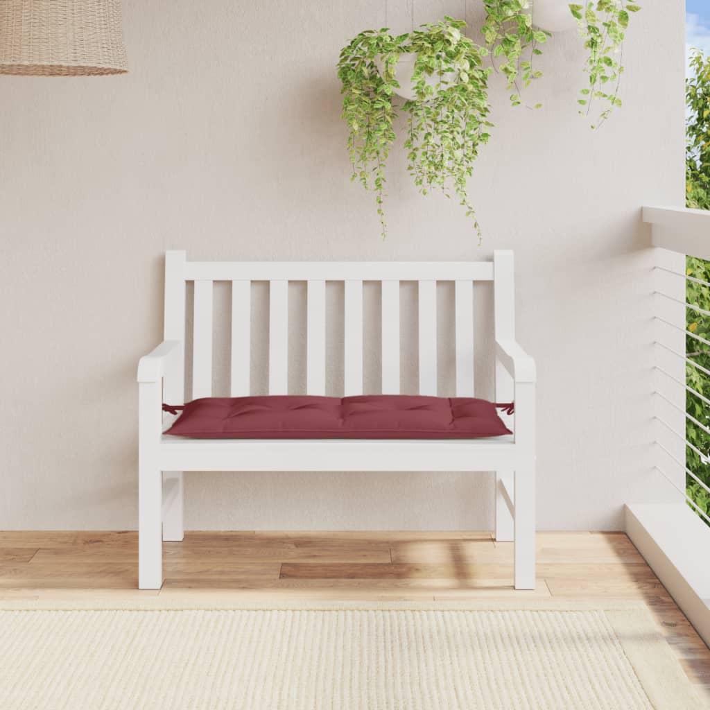 VidaXL Gartenbankkissen 100x50x7 cm, melierter Stoff, weinrot