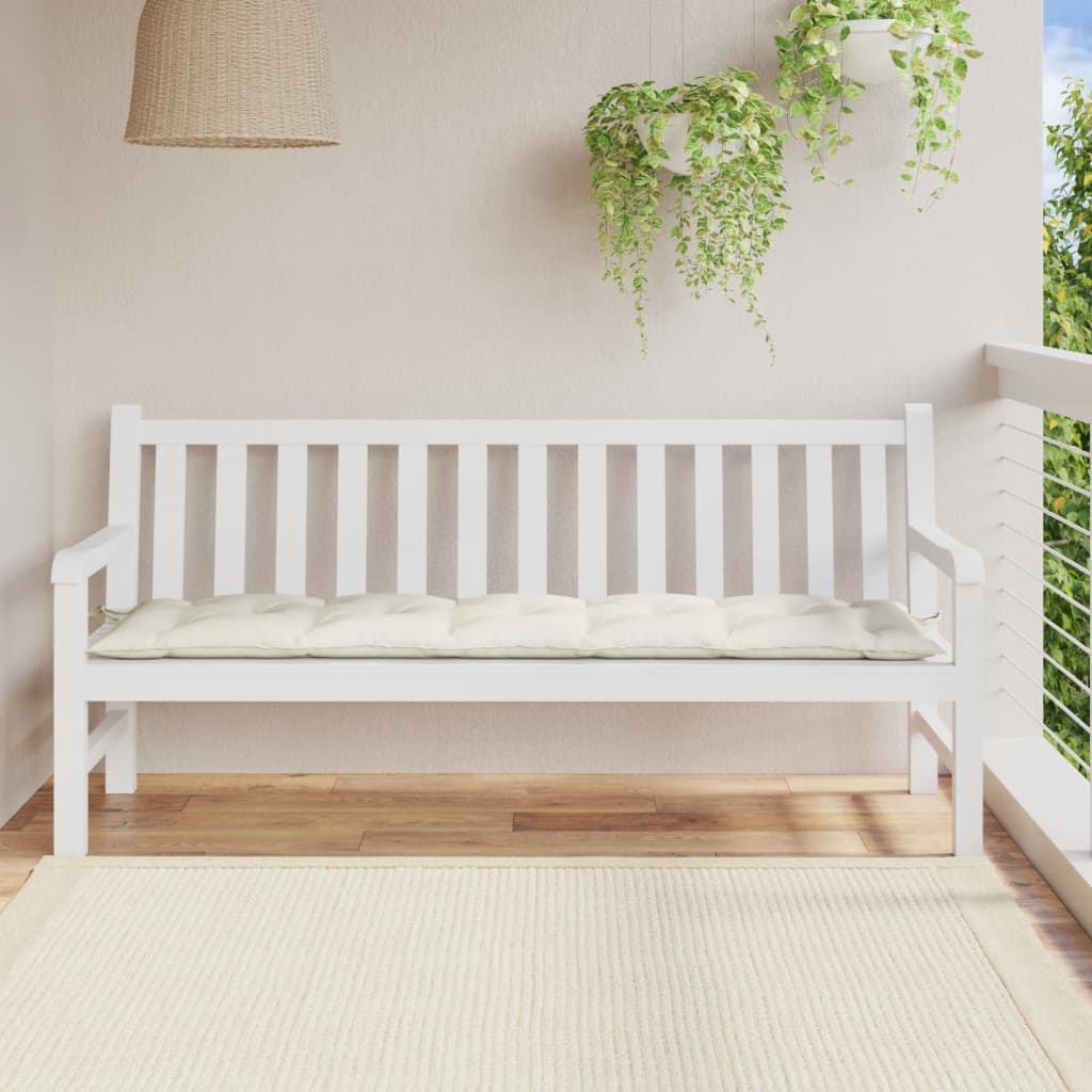 VidaXL Gartenbankkissen 180x50x7 cm, melierter Stoff, cremefarben